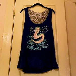 Her Universe Studio Ghibli Spirited Away Haku dragon lace tank top size XL